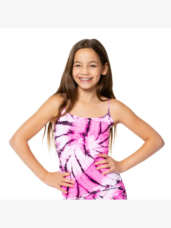 Girl's (7-10) Swirl Tie Dye Full Length Cami