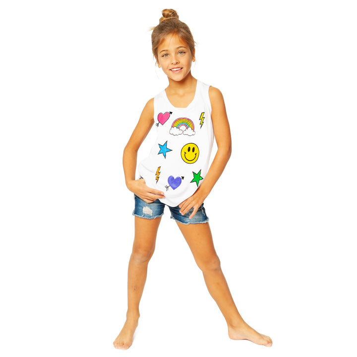 Little Girls (4-6x) Sleeveless Tee with Scattered Icons screen