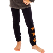 Little Girl's (4-6x) Solid Leggings with Bronze Stars