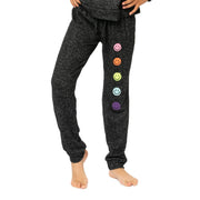 Little Girl's (4-6x) Hacci Sweatpants with Baby Chenille Happy Face Patches