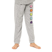 Little Girl's (4-6x) Hacci Sweatpants with Baby Chenille Happy Face Patches