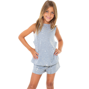 Little Girls (4-6x) Heather Gray Foil Star Boy Shorts