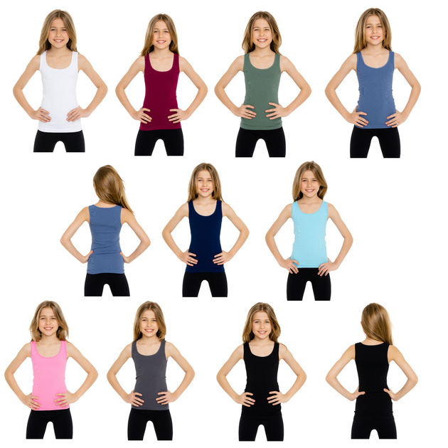 Ribbed Racer Back Tank Top for Girls Ages 7-10 – Malibu Sugar