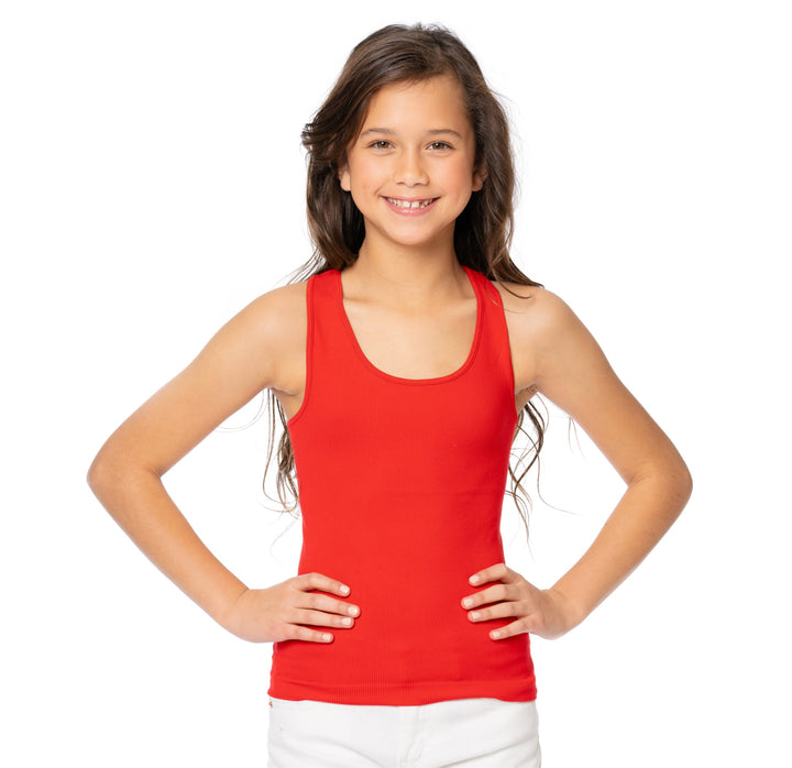 Girl's (10-14) Solid Racer Back Tank Top