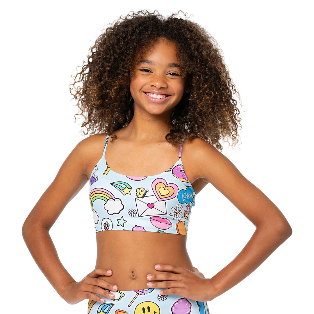 Tween (10-14) New Scattered Icons Bandeau Bra Cami