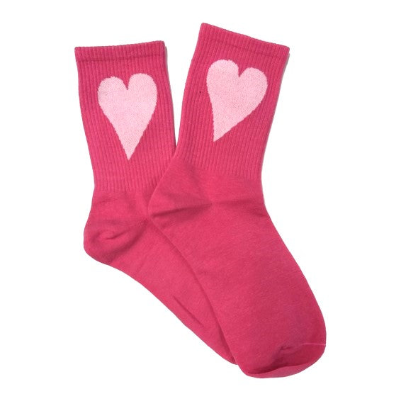 Solid Color with Heart Design Socks