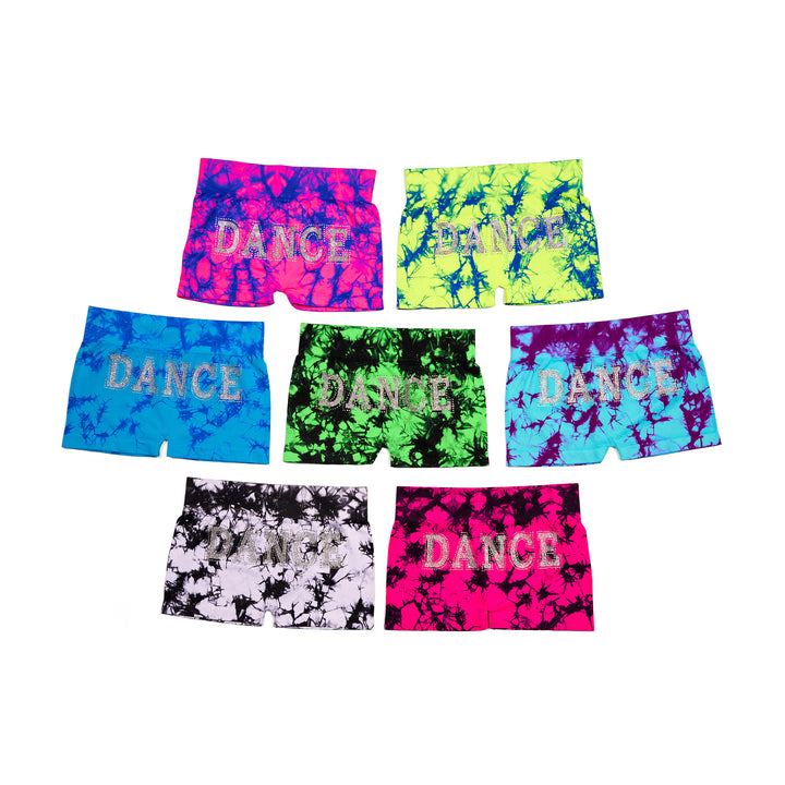 Girl's (7-10) "DANCE" Tie Dye Boy Shorts