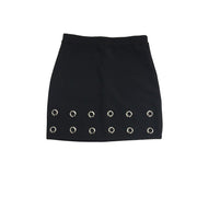 Girl's (8-12) Black Grommet Skirt