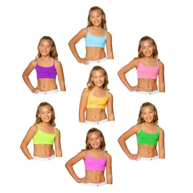 All Girls 8-14 – Tagged Bra Camis & Sports Bras – Malibu Sugar