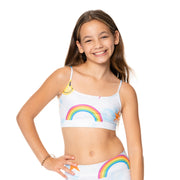 Girl's (7-12) Cloud Tie Dye with Icons Bandeau Bra Cami