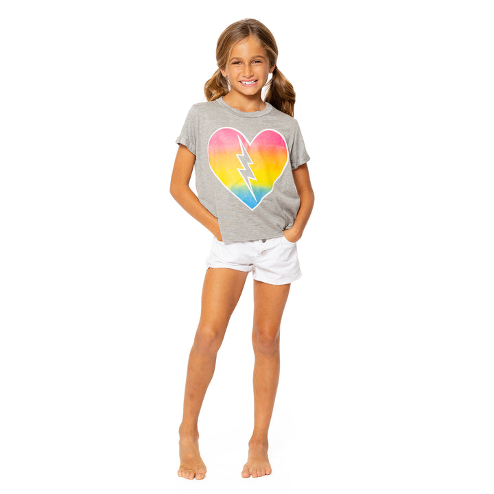 Girls (8-14) Short Sleeve T-Shirt with  Ombre Heart screen