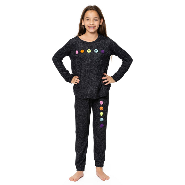 Girl's (8-14) Hacci Sweatpants with Baby Chenille Patches