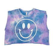 Girl's (8-14) Tie Dye SL Top with Happy Face