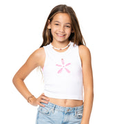 Girl's (8-12) Sleeveless Top with Flower Cut Out
