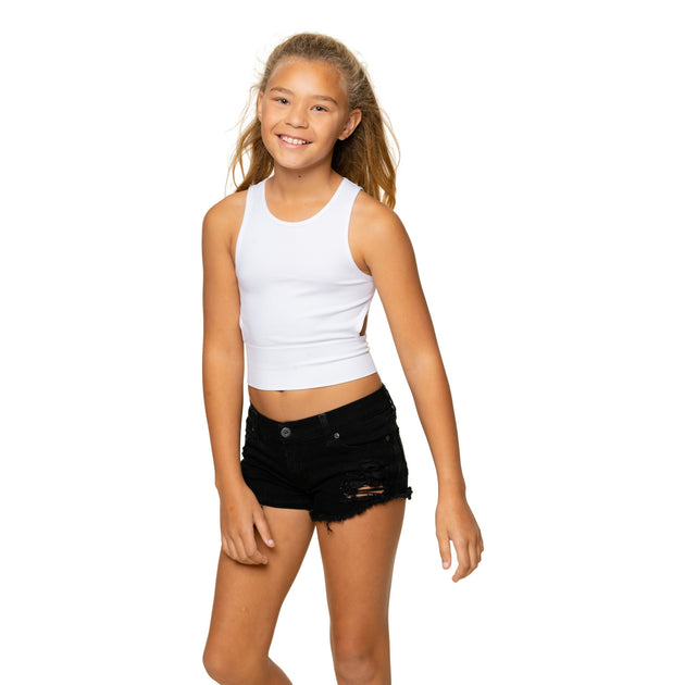 Girls Candy Couture 2 Pack Crop Tops (9-16yrs)