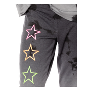 Girl's (8-14) Ombre Tie Dye Sweatpants "Neon Glitter Stars"