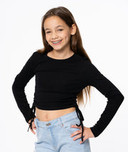 Girl's (8-14) Long Sleeve with Ruching on the side
