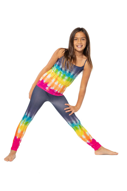 Pastel Tie Dye Leggings for Girl, Toddler Baby Yoga Pants, Hand