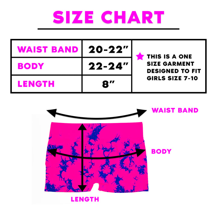 Girl's (7-10) "DANCE" Tie Dye Boy Shorts