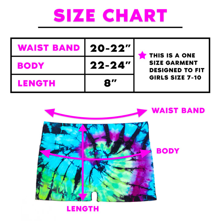 Girl's (8-12) Swirl Tie Dye Boy Shorts
