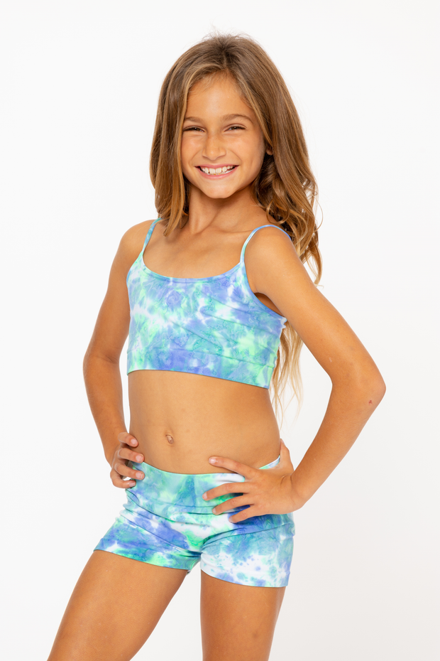 Girl's (8-12) Water Color Tie Dye One Size Boy Shorts
