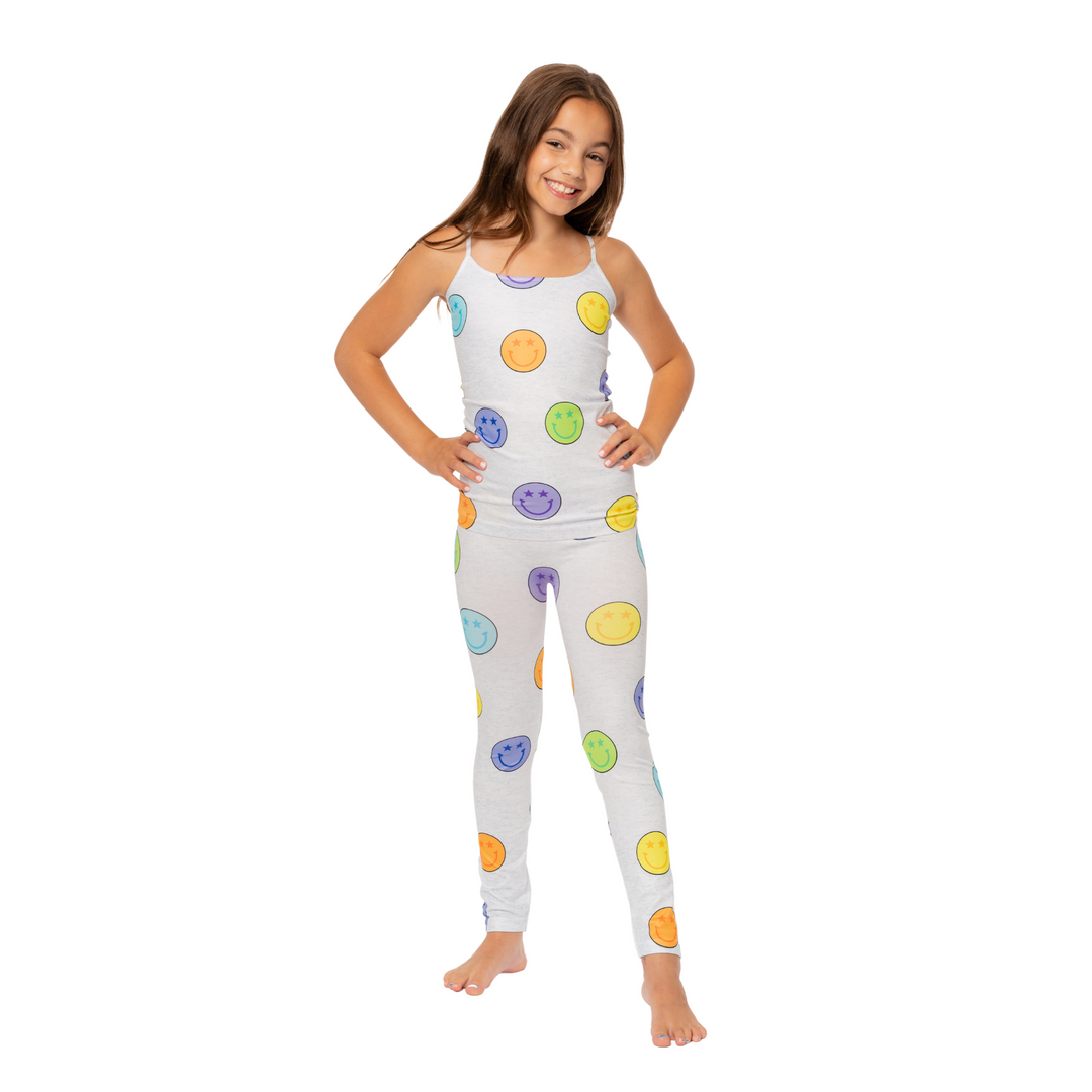 Little Girl's (4-6x) Pastel Happy Face Printed Leggings