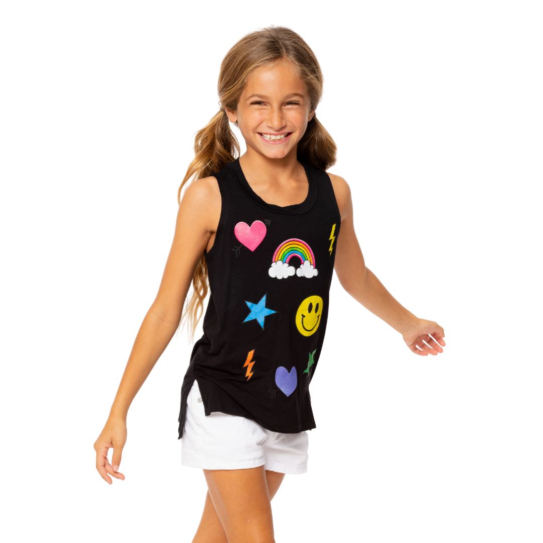 Girls (8-14) Scattered Icons with Happy Faces