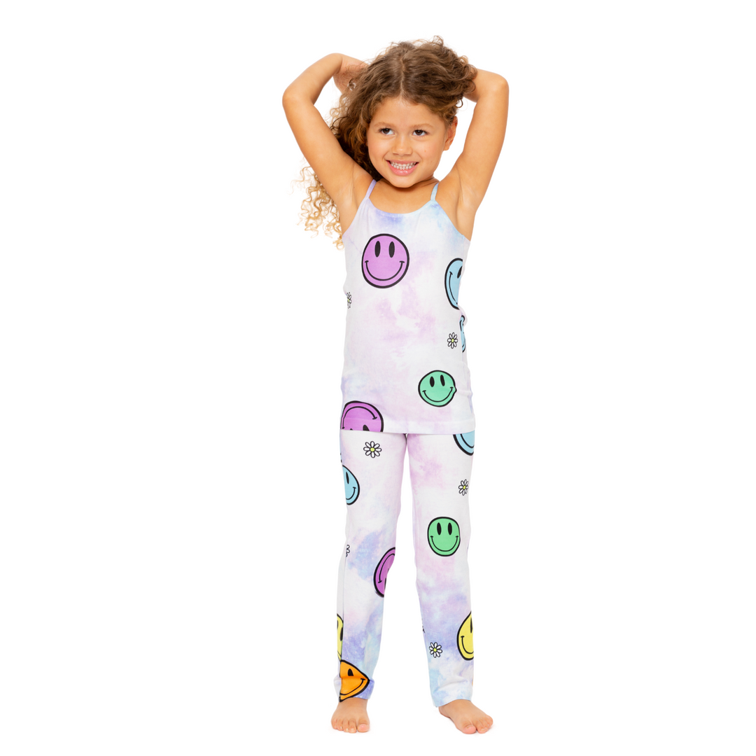 Little Girls (4-7) Keep Smiling Tie Dye printed Leggings