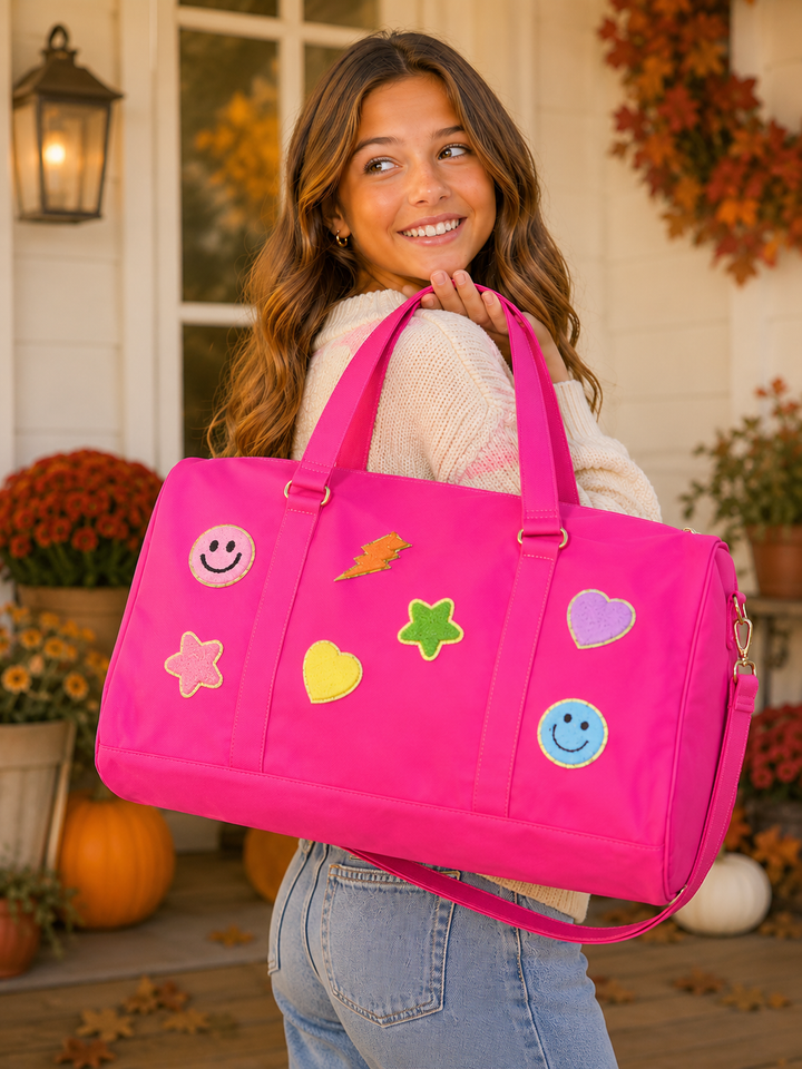 Nylon Duffel Bag w/ Assorted Patches