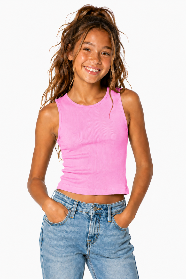 Girl's (8-12) Sleeveless Seamless Top