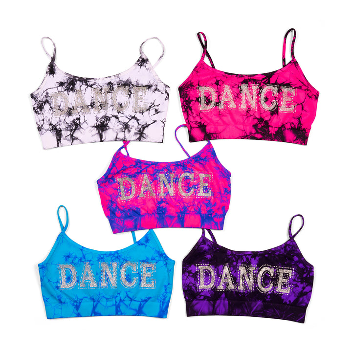 Girls (8-14) "DANCE" Tie Dye Bandeau Bra Cami