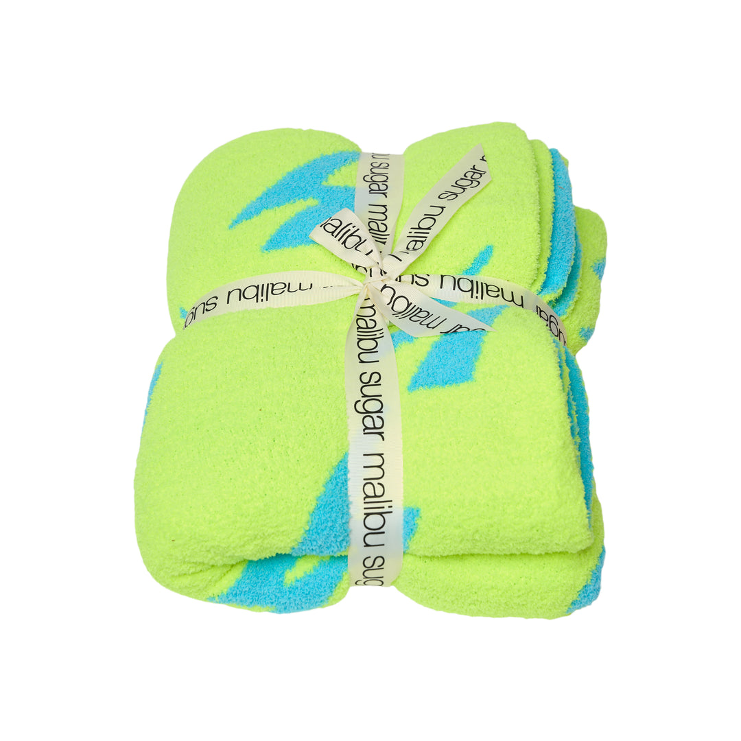 Malibu Sugars' Two Tone Lightning Bolt Reversible Blanket