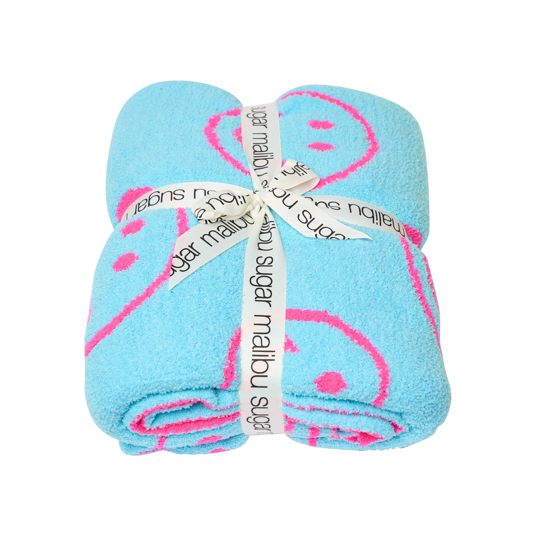 Malibu Sugars' Two Tone Happy Face Reversible Blanket