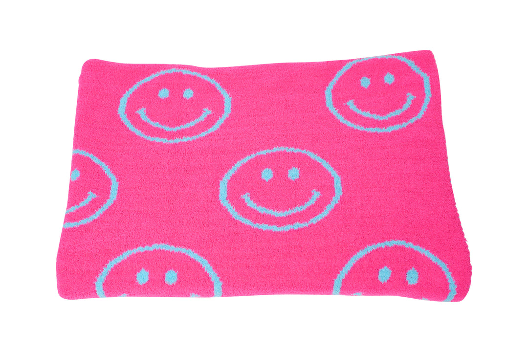 Malibu Sugars' Two Tone Happy Face Reversible Blanket
