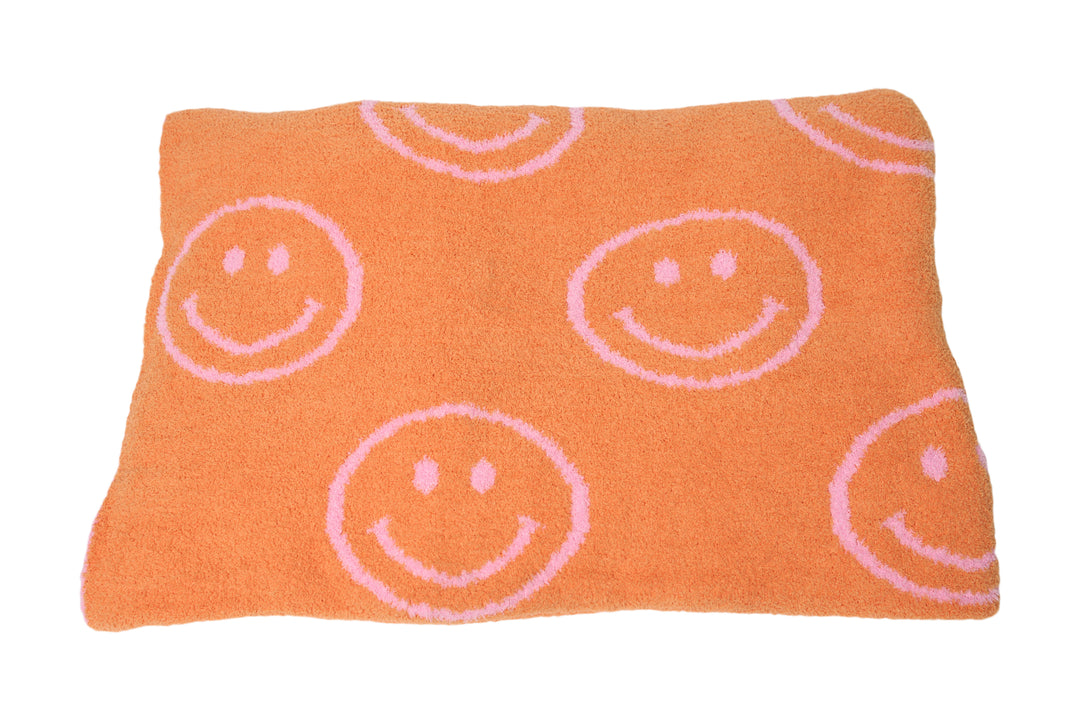Malibu Sugars' Two Tone Happy Face Reversible Blanket