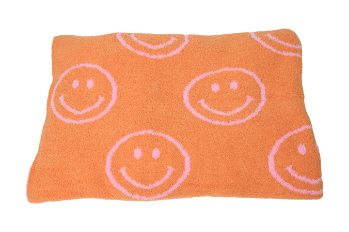 Malibu Sugars' Two Tone Happy Face Reversible Blanket