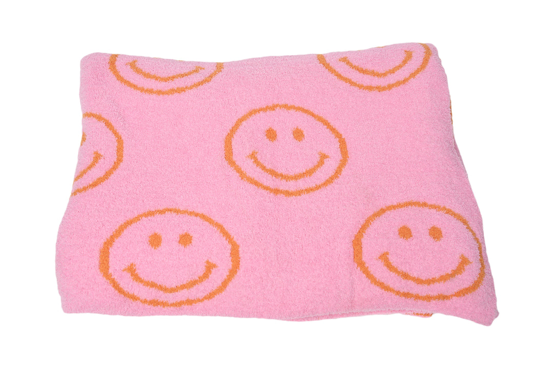 Malibu Sugars' Two Tone Happy Face Reversible Blanket