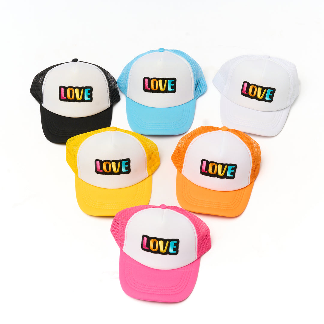 Kids Trucker Hat with a "LOVE" Patch