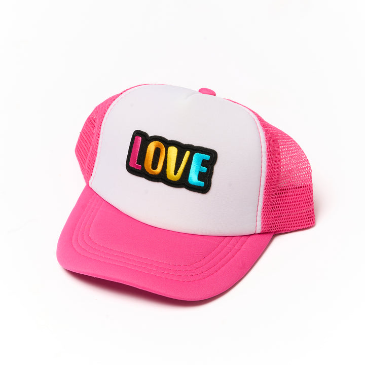 Kids Trucker Hat with a "LOVE" Patch