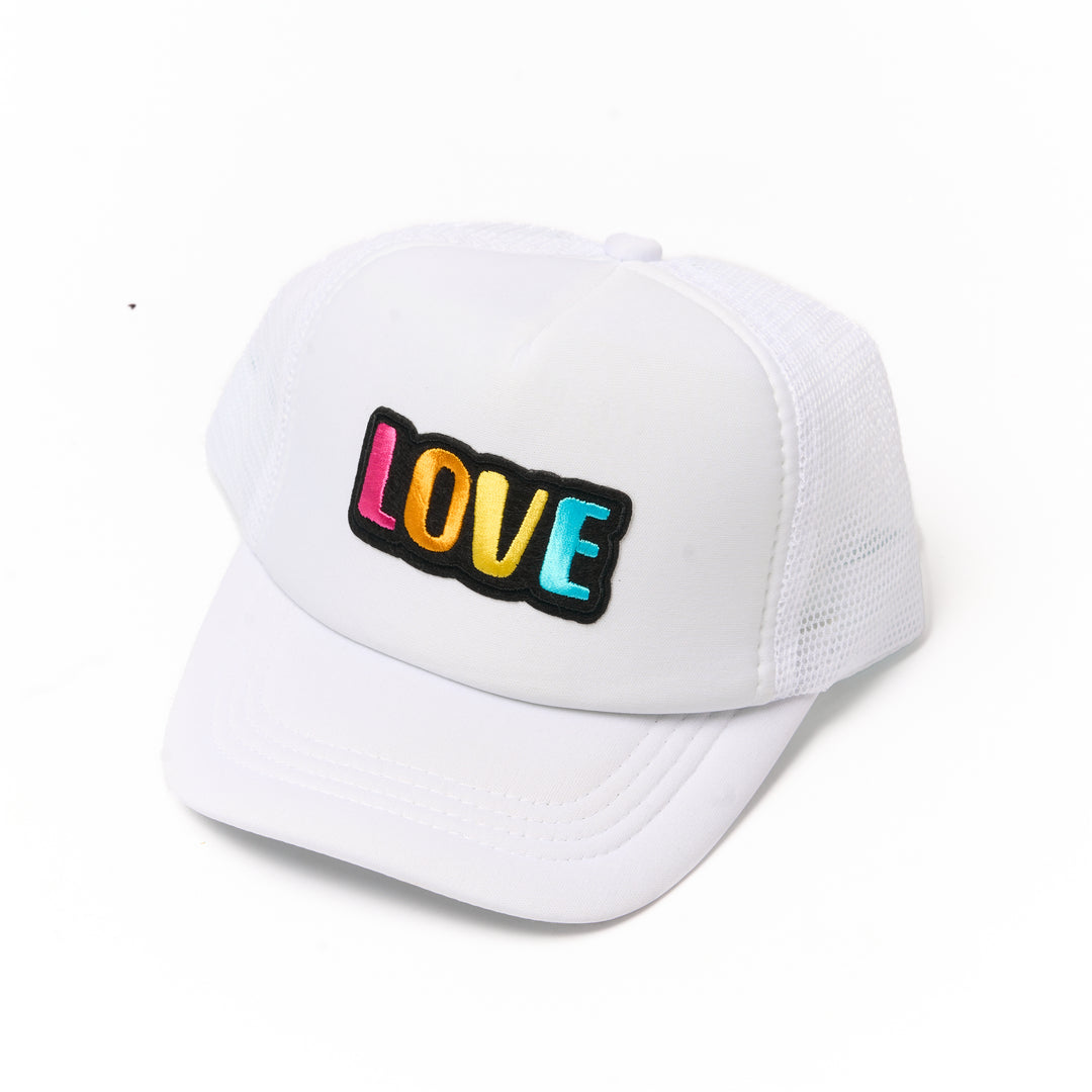 Kids Trucker Hat with a "LOVE" Patch
