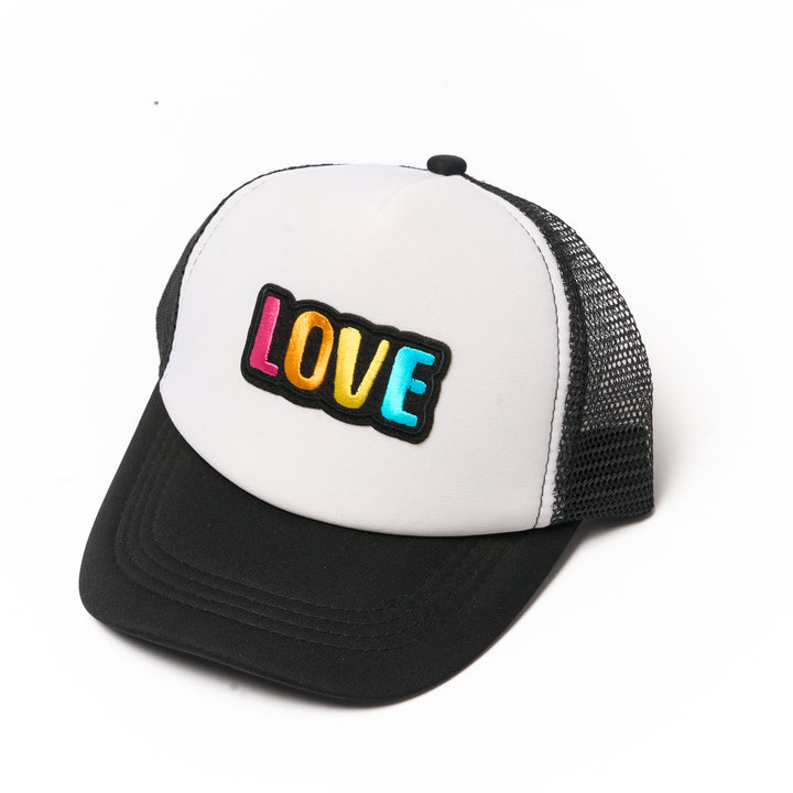 Kids Trucker Hat with a "LOVE" Patch