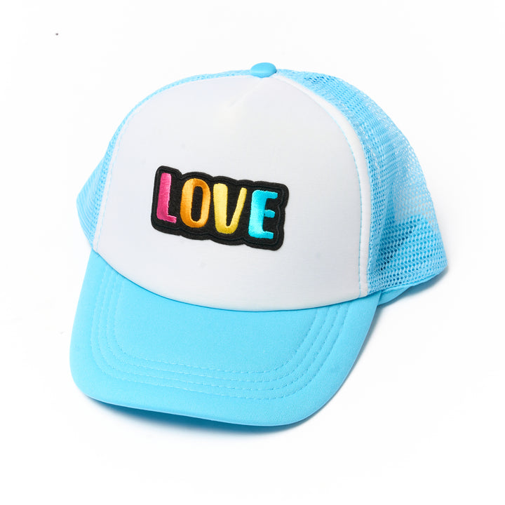 Kids Trucker Hat with a "LOVE" Patch