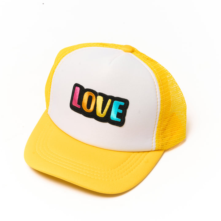 Kids Trucker Hat with a "LOVE" Patch