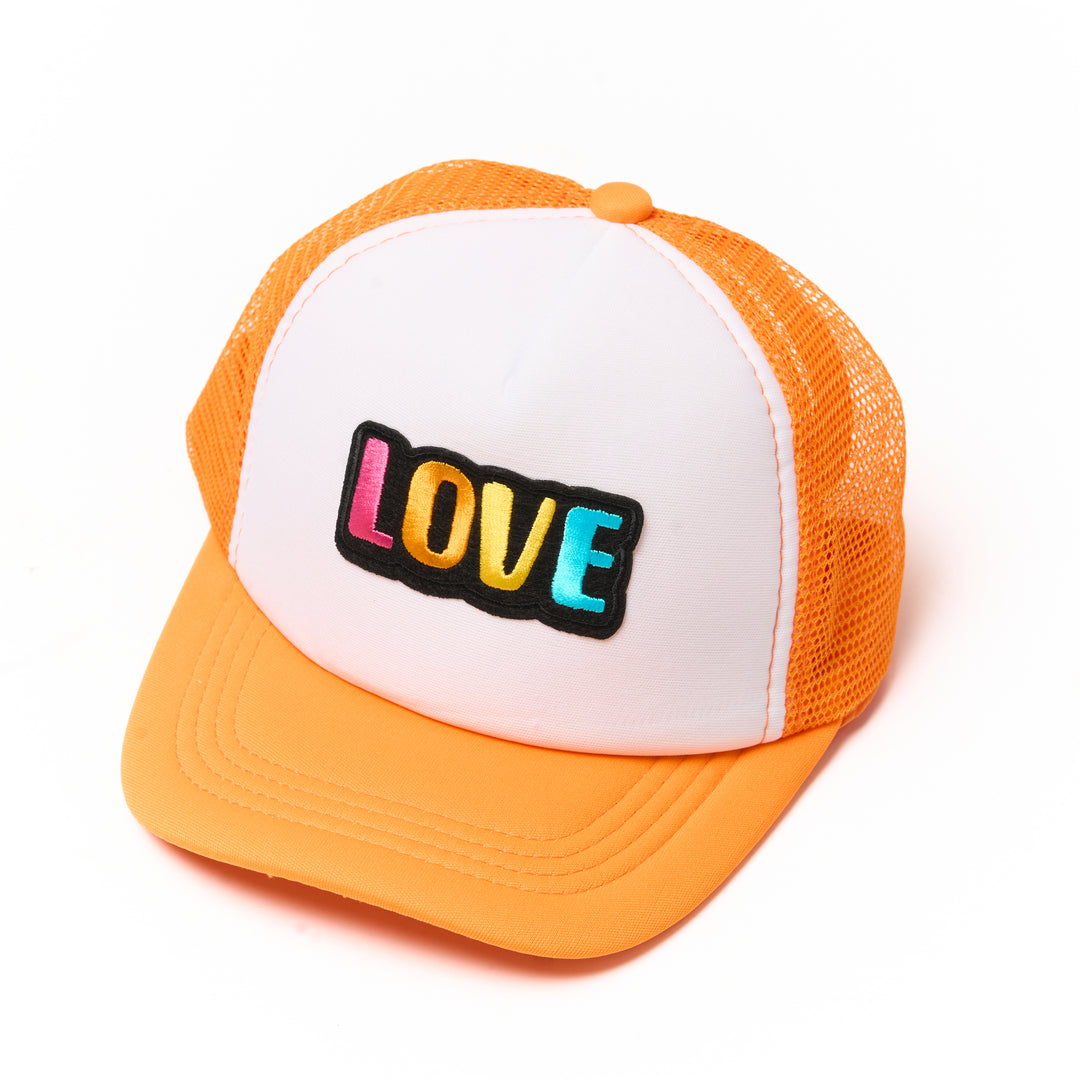 Kids Trucker Hat with a "LOVE" Patch