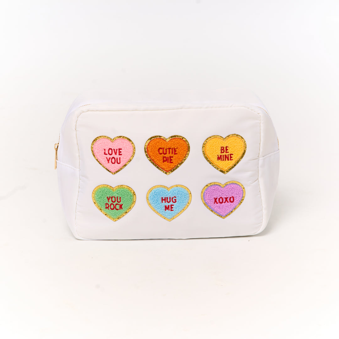 Nylon Pouches with Heart Conversation Patches Collection