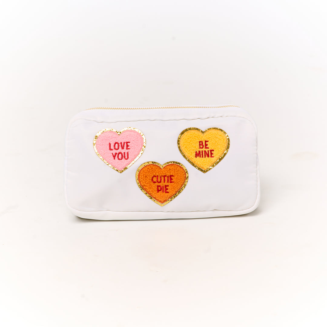 Nylon Pouches with Heart Conversation Patches Collection