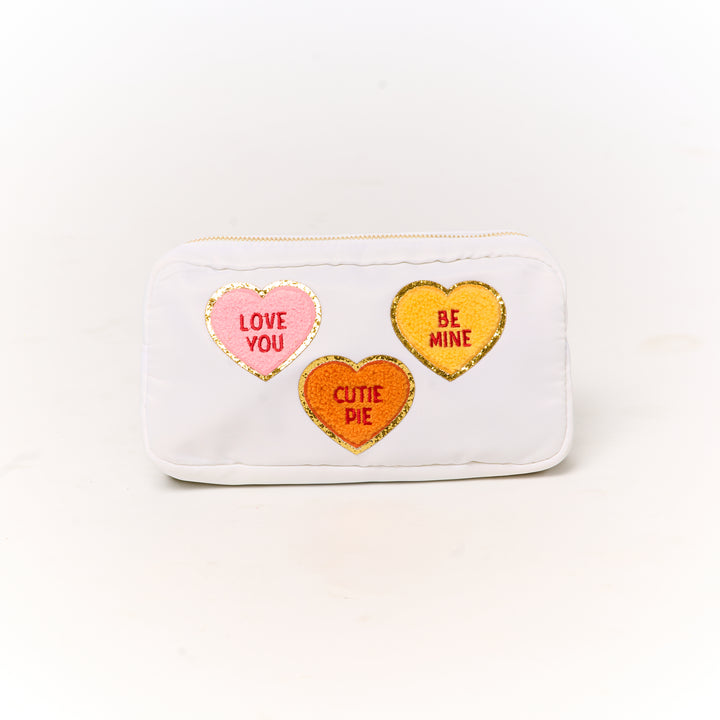 Nylon Pouches with Heart Conversation Patches Collection