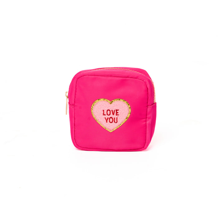 Nylon Pouches with Heart Conversation Patches Collection