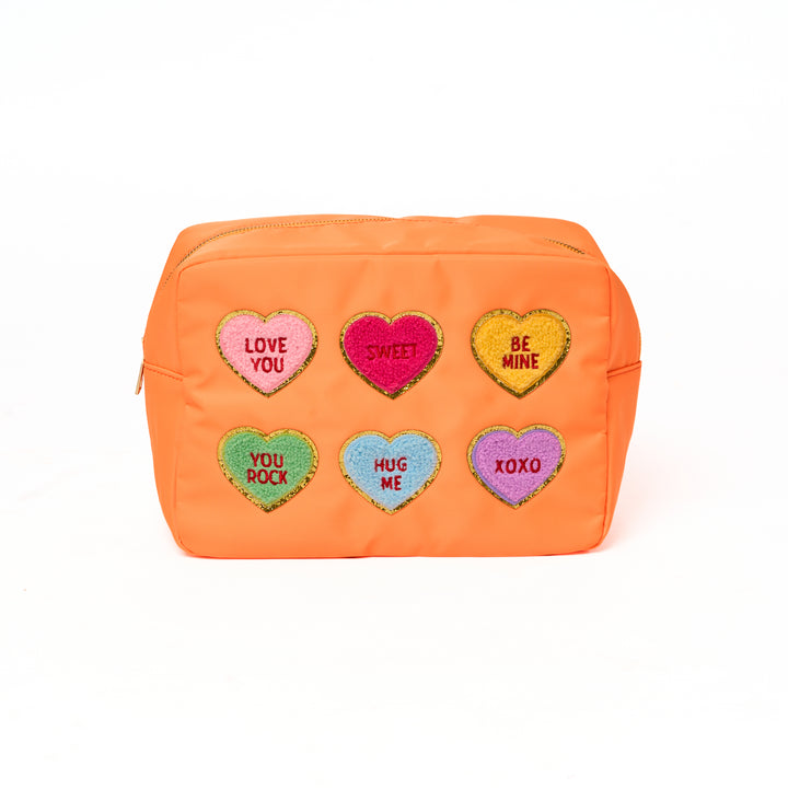 Nylon Pouches with Heart Conversation Patches Collection