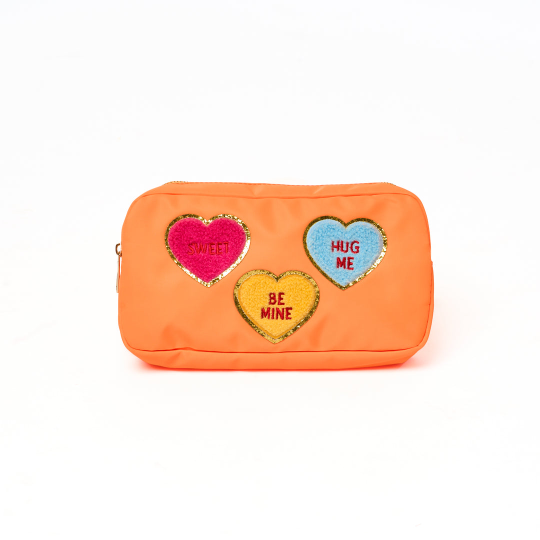 Nylon Pouches with Heart Conversation Patches Collection